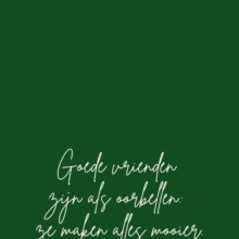 Goede vrienden zijn als oorbellen, ze maken alles mooier.