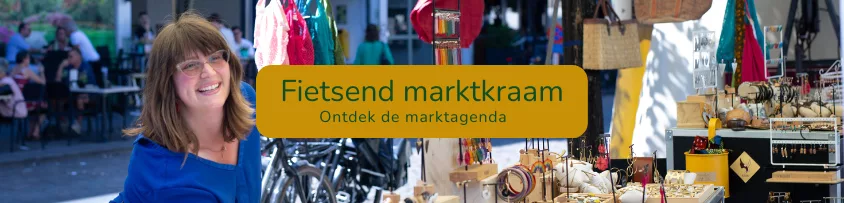fietsend marktkraam